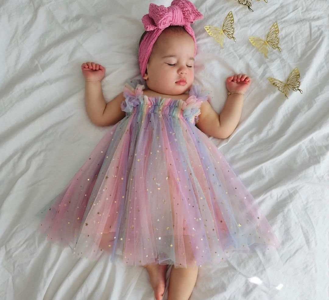 Rainbows and Stars Tulle Dress