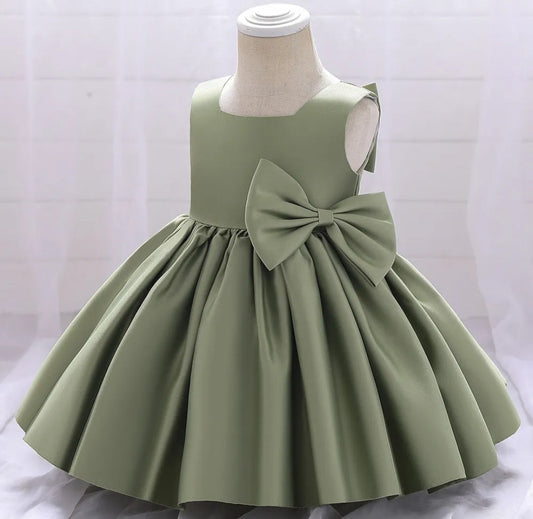 Pistachio Green Special Occasions Dress with Big Bow (Clip on)