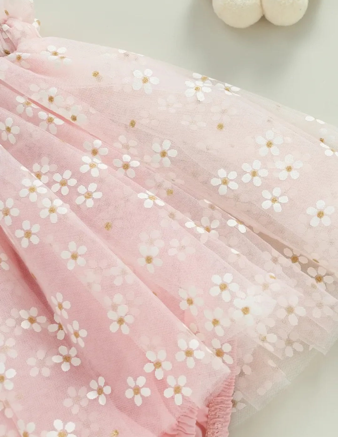 Pink Daisy Tulle Romper