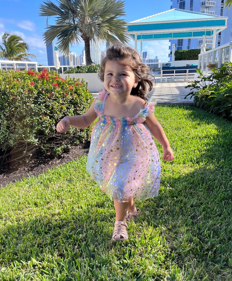 Rainbows and Stars Tulle Dress